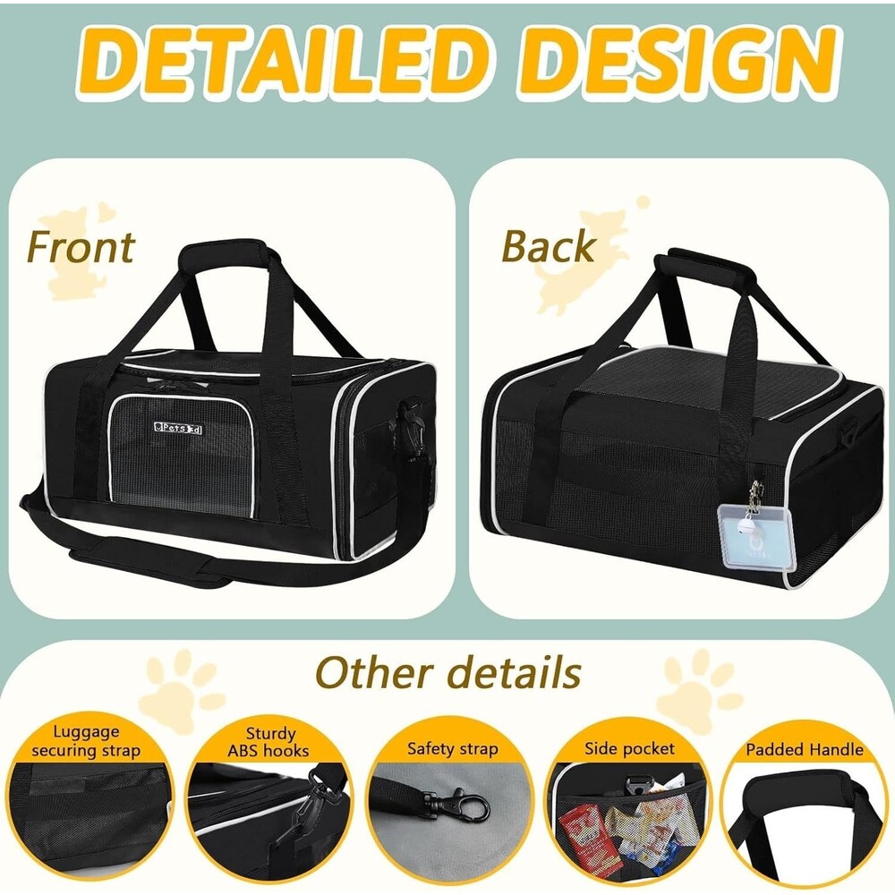 Petskd Pet Carrier 17x12x8.5 JetBlue Allegiant Airline Approved,Pet Travel NEW - Picture 2 of 9